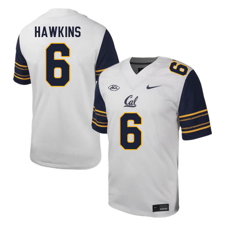 Men #6 Jaylinn Hawkins Cal Bears (California Golden Bears College) Football Jerseys Sale-White